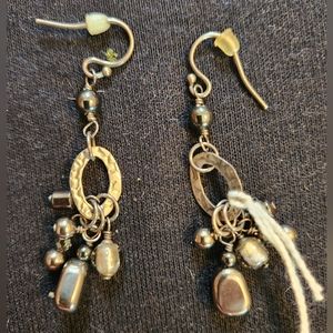 SILPADA Earrings “Hailstone” Hematite, Beads, Silver Dangle #W1963 Retired